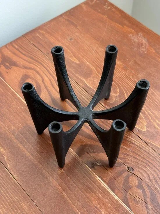 Dansk Designs Denmark Vintage Cast Iron Fiesta Tiny Taper Candle Holder MCM - Picture 8 of 12
